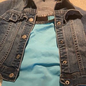 okie dokie Denim Jacket with Aqua bathing suit